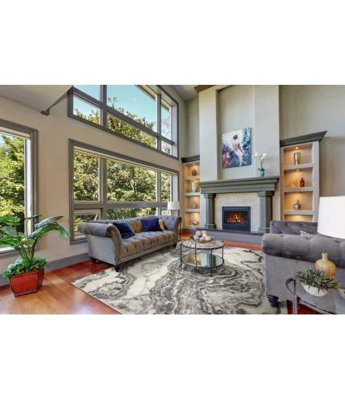 Kas Watercolors 6235 Ivory/Grey Landscape 5' x 7'6"