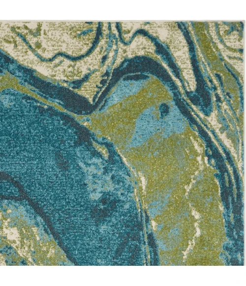 Kas Watercolors 6238 Teal Geode 3'3" x 4'11"