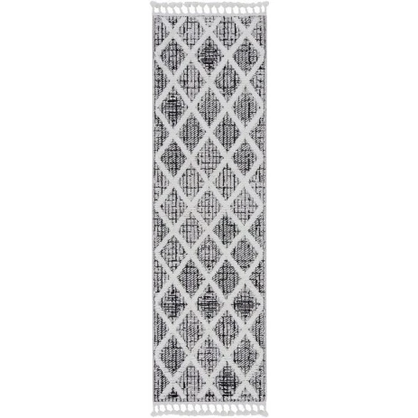 Kas Willow 1101 Charcoal Diamonds Area Rug 2'2" x 7'6" Runner