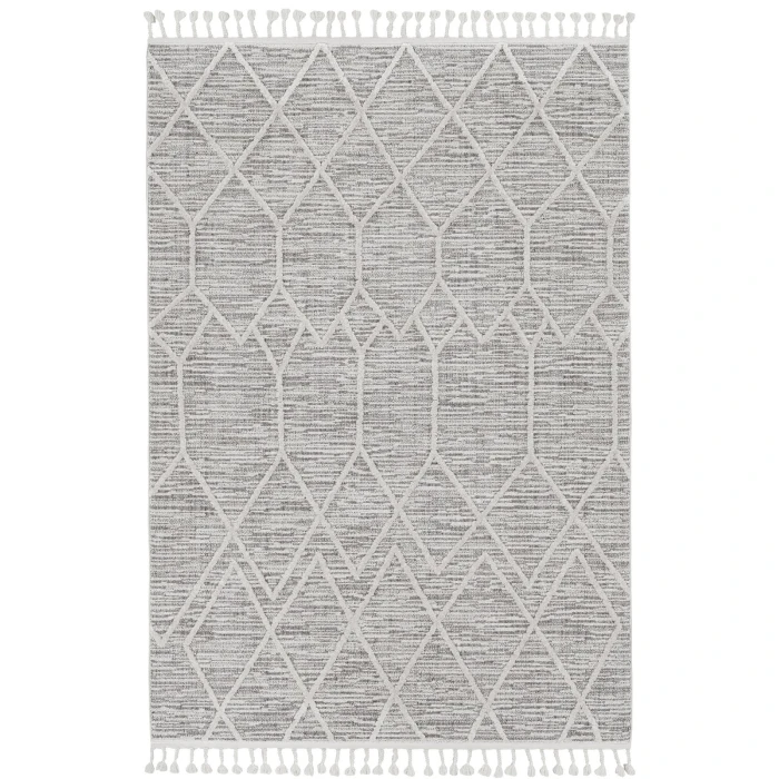 Kas Willow 1102 Ivory Grey Honeycomb Area Rug 2'2" x 7'6" Runner
