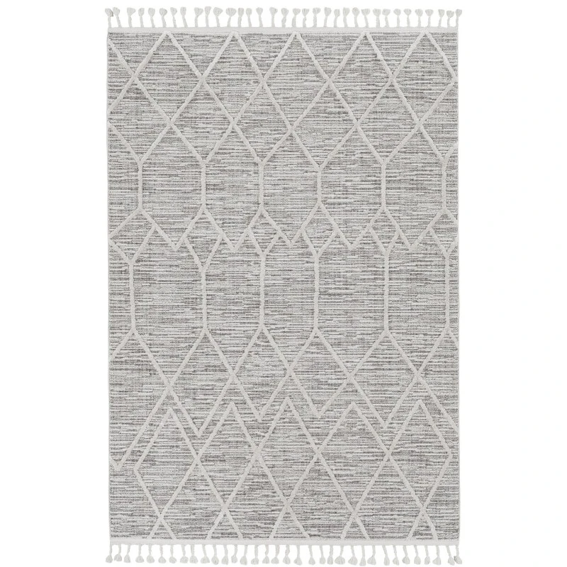 Kas Willow 1102 Ivory Grey Honeycomb Area Rug 12' x 15'