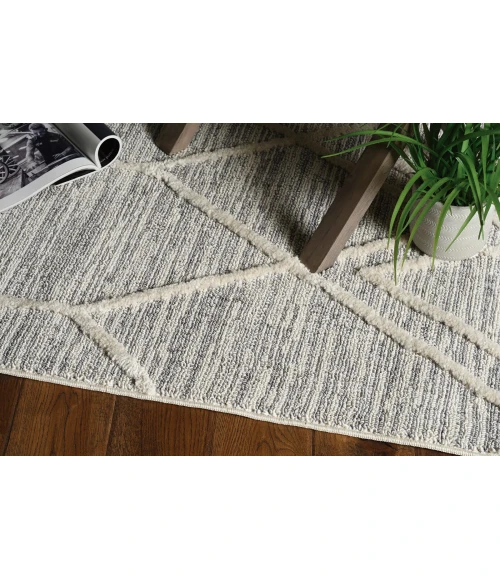 Kas Willow 1102 Ivory Grey Honeycomb Area Rug 5'3" x 7'7"
