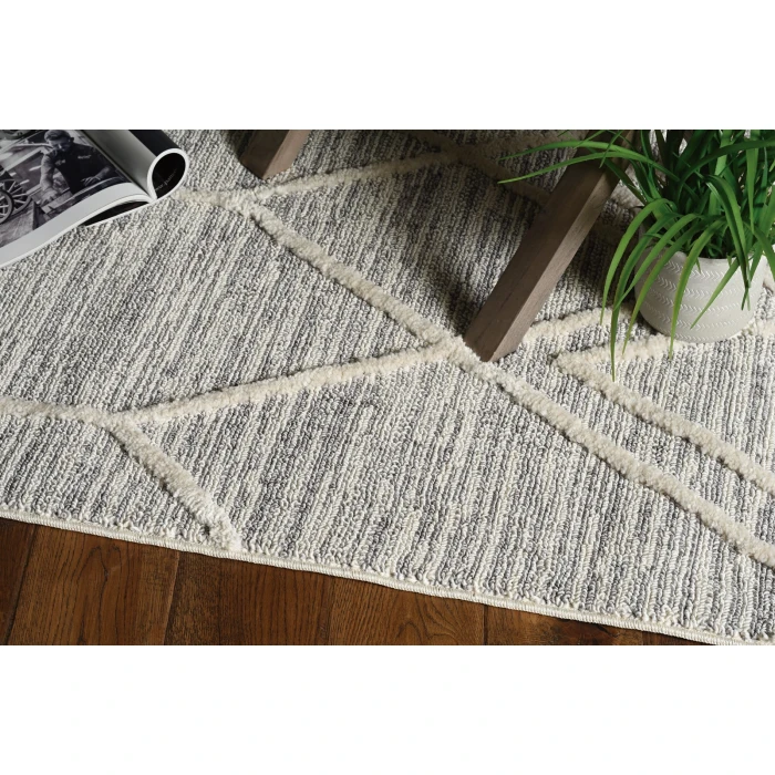 Kas Willow 1102 Ivory Grey Honeycomb Area Rug 2'2" x 7'6" Runner