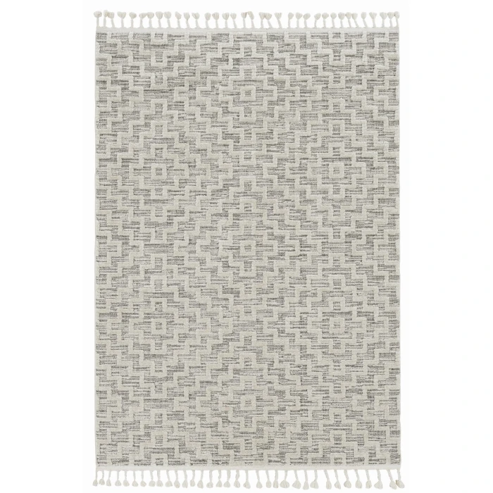 Kas Willow 1104 Ivory Grey Geo Area Rug 3'3" x 4'11"