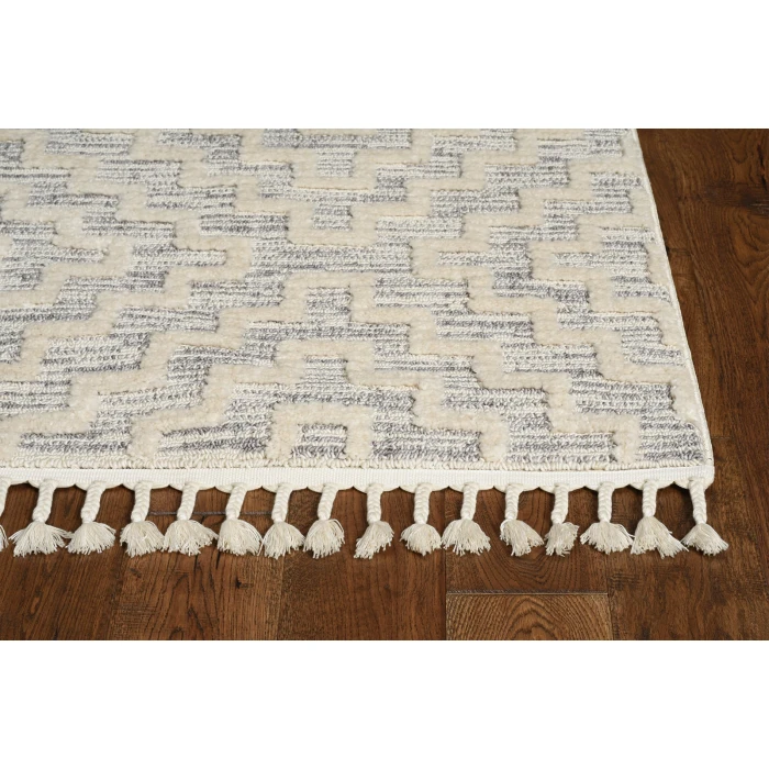 Kas Willow 1104 Ivory Grey Geo Area Rug 3'3" x 4'11"