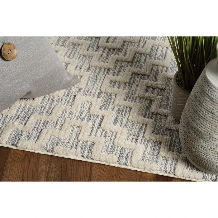 Kas Willow 1104 Ivory Grey Geo Area Rug 3'3" x 4'11"