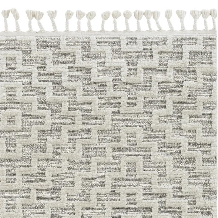 Kas Willow 1104 Ivory Grey Geo Area Rug 3'3" x 4'11"