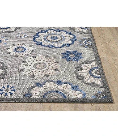Kas Calla 6932 Grey/Blue Suzani Area Rug