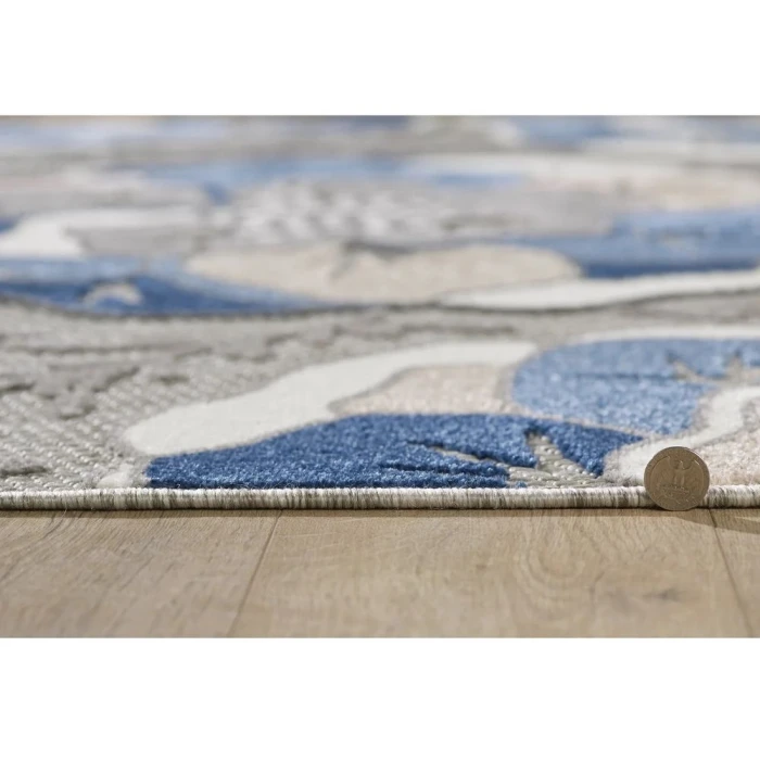 Kas Calla 6935 Grey/Blue Flora Area Rug