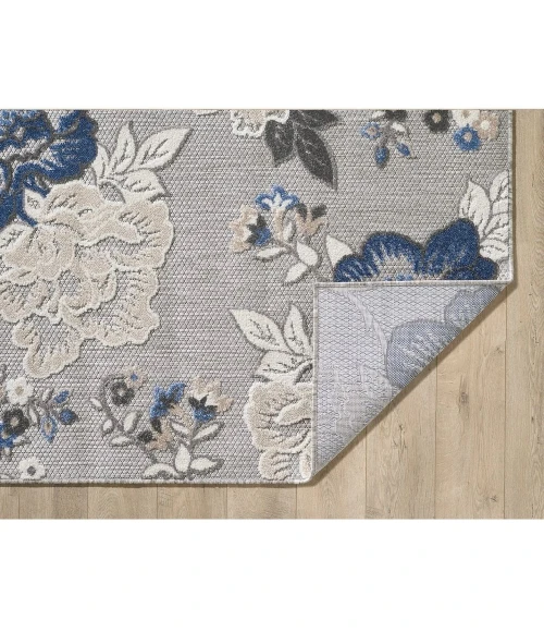 Kas Calla 6938 Grey/Blue Floral Vine Area Rug