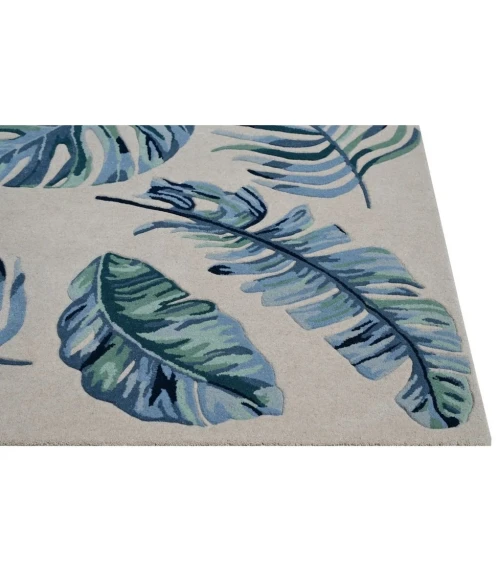 Kas Cove 3005 Ivory/Blue Leaves Area Rug