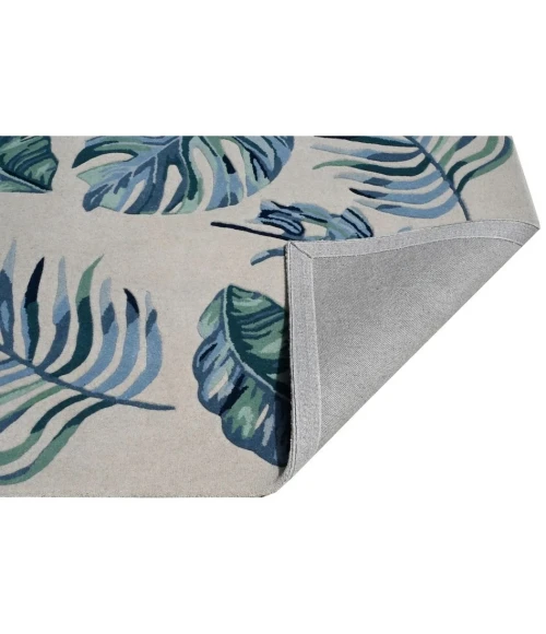 Kas Cove 3005 Ivory/Blue Leaves Area Rug