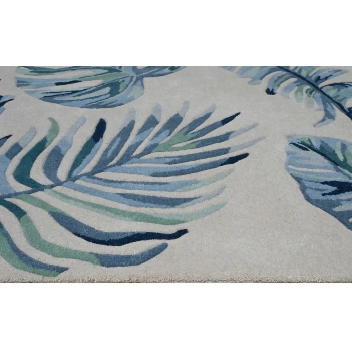 Kas Cove 3005 Ivory/Blue Leaves Area Rug