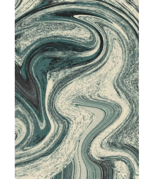 Kas Illusions 6226 Teal Contempo Area Rug 5'3" x 7'7"
