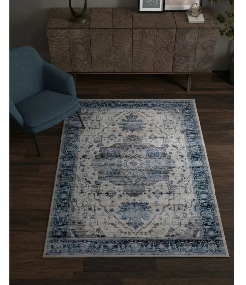 Kas Roxy 2821 Ivory Blue Tabriz Area Rug