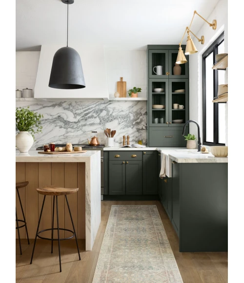 Angela Rose x Loloi Aubrey Jade / Natural AUB-03 2 ft. X 5 ft. Rectangle Rug