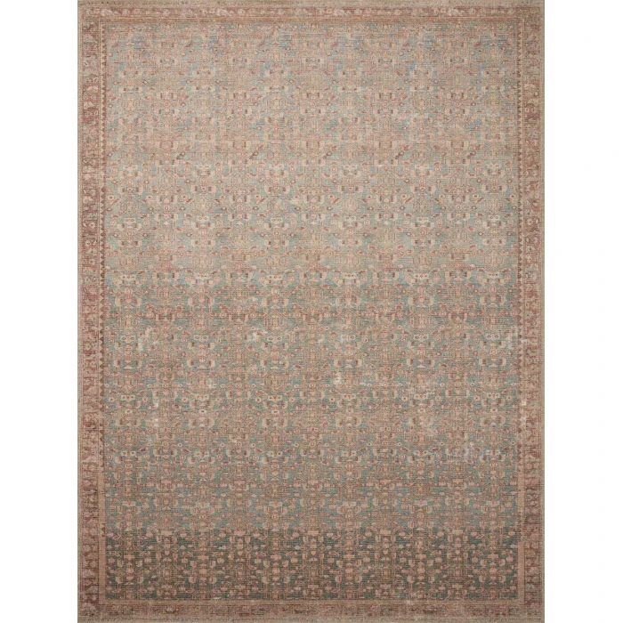 Angela Rose x Loloi Aubrey Blue / Terracotta AUB-04 2 ft. 6 in. X 9 ft. 6 in. Rectangle Rug