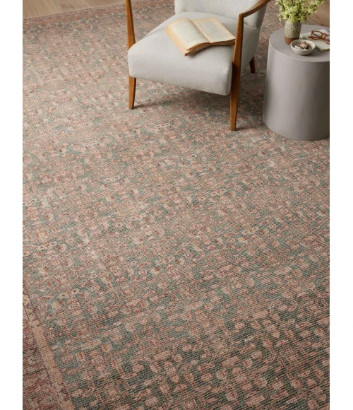 Angela Rose x Loloi Aubrey Blue / Terracotta AUB-04 5 ft. X 5 ft. Round Rug