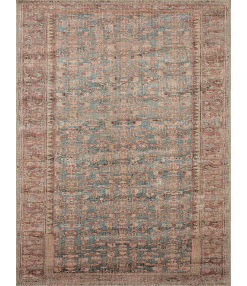 Angela Rose x Loloi Aubrey Blue / Terracotta AUB-04 5 ft. X 5 ft. Round Rug