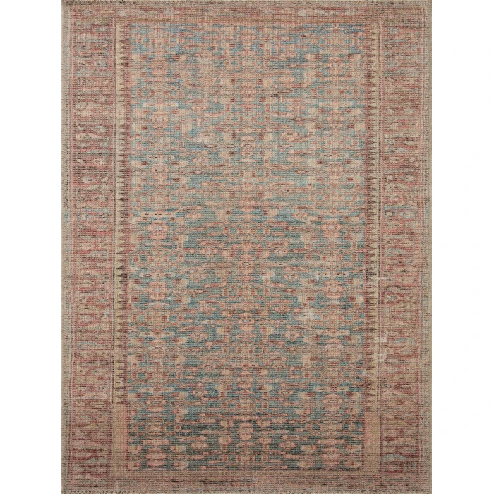 Angela Rose x Loloi Aubrey Blue / Terracotta AUB-04 2 ft. 6 in. X 9 ft. 6 in. Rectangle Rug