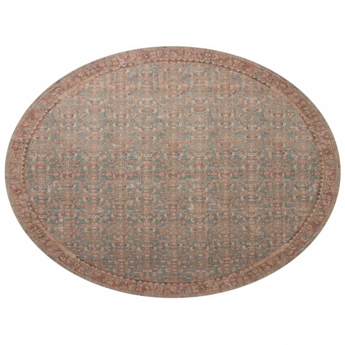 Angela Rose x Loloi Aubrey Blue / Terracotta AUB-04 2 ft. 6 in. X 9 ft. 6 in. Rectangle Rug