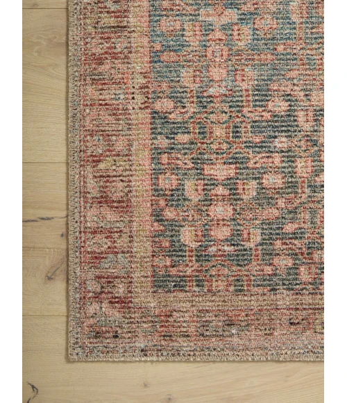 Angela Rose x Loloi Aubrey Blue / Terracotta AUB-04 5 ft. X 5 ft. Round Rug