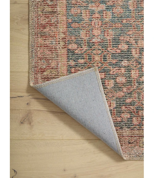 Angela Rose x Loloi Aubrey Blue / Terracotta AUB-04 5 ft. X 5 ft. Round Rug