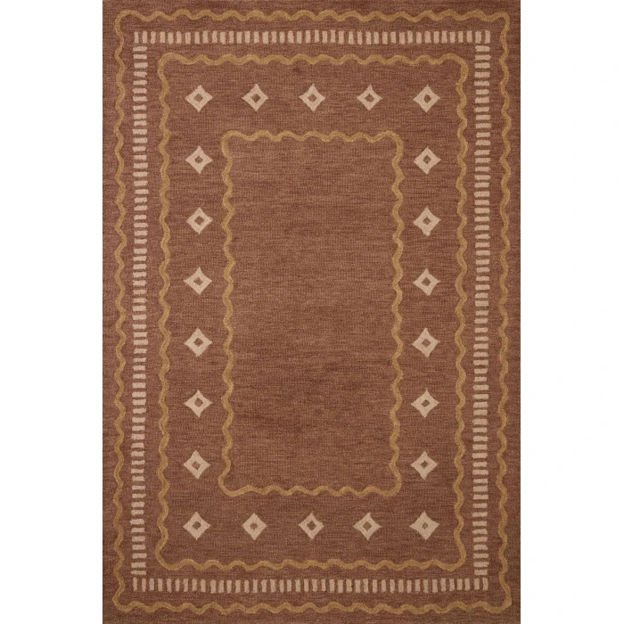 Chris Loves Julia x Loloi Alfie Clay / Spice ALF-03 7ft.-9in. X 9ft.-9in. Rect. Rug
