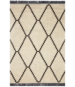 Chris Loves Julia x Loloi Alice ALI-04 CREAM / black Area Rug 2 ft. 7 in. X 8 ft. 0 in. Rectangle