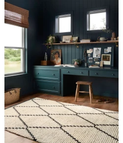 Chris Loves Julia x Loloi Alice ALI-04 CREAM / black Area Rug 2 ft. 7 in. X 8 ft. 0 in. Rectangle