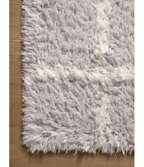 Angela Rose x Loloi Amira Silver / Ivory AMI-04 18 in. X 18 in. Sample Rug