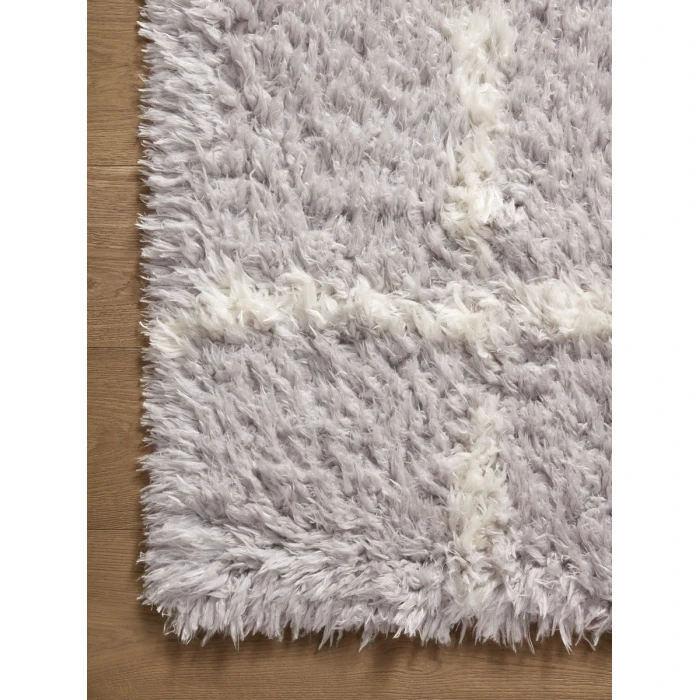 Angela Rose x Loloi Amira Silver / Ivory AMI-04 2 ft. 7 in. X 10 ft. Rectangle Rug