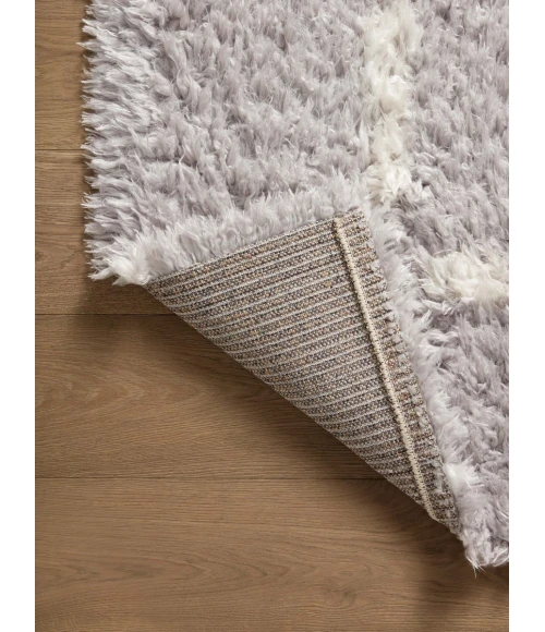 Angela Rose x Loloi Amira Silver / Ivory AMI-04 18 in. X 18 in. Sample Rug