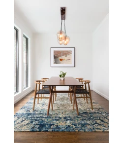 Loloi Anastasia AF-06 BLUE / IVORY Area Rug 5 ft. 3 in. X 5 ft. 3 in. Round