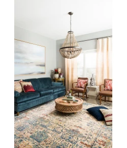 Loloi Anastasia AF-07 SAND / LT. BLUE Area Rug 5 ft. 3 in. X 5 ft. 3 in. Round