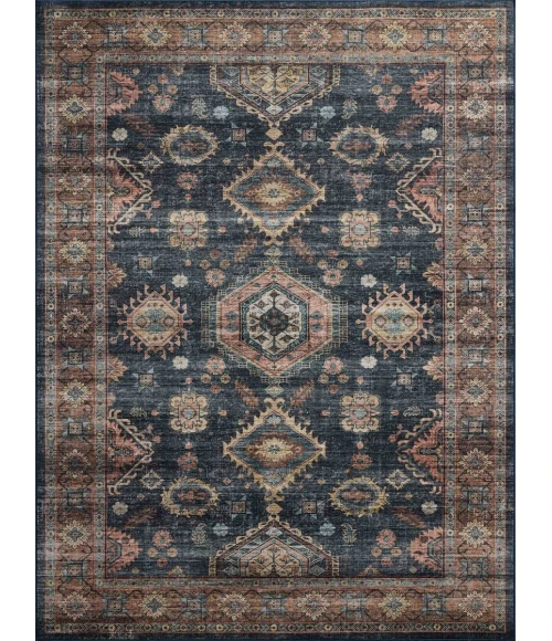 Loloi Anniston Denim / Sunset ANS-03 6 ft. X 6 ft. Round Rug