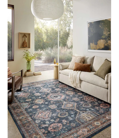 Loloi Anniston Denim / Sunset ANS-03 6 ft. X 6 ft. Round Rug