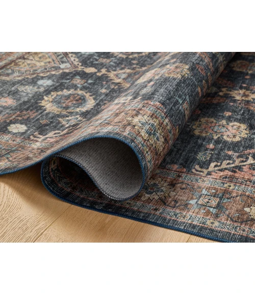 Loloi Anniston Denim / Sunset ANS-03 6 ft. X 6 ft. Round Rug