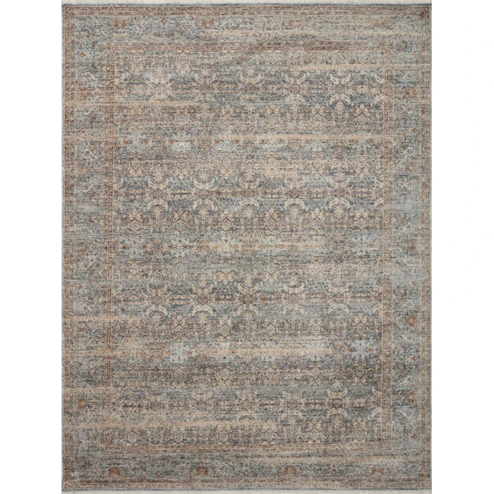 Angela Rose x Loloi Blake Ocean / Mocha BLA-02 5 ft. 3 in. X 5 ft. 3 in. Round Rug