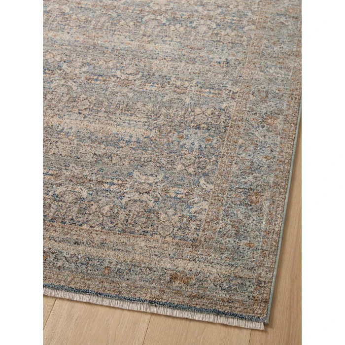 Angela Rose x Loloi Blake Ocean / Mocha BLA-02 5 ft. 3 in. X 5 ft. 3 in. Round Rug