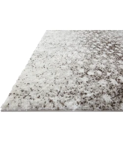 Loloi Bliss Shag BLS-01 Grey / White Area Rug 3 ft. 11 in. X 6 ft. Rectangle