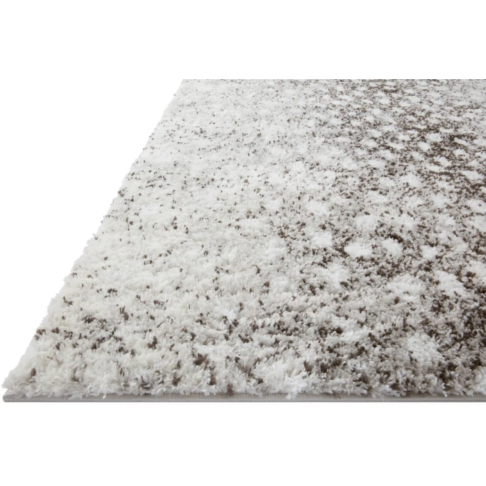 Loloi II Bliss Shag BLS-01 Grey / White 18" x 18" Sample Area Rug