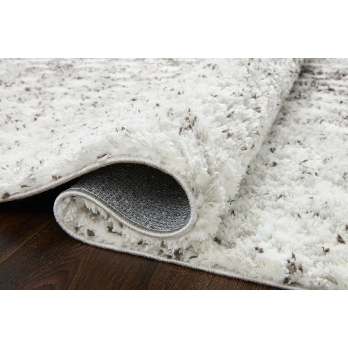 Loloi II Bliss Shag BLS-01 Grey / White 18" x 18" Sample Area Rug
