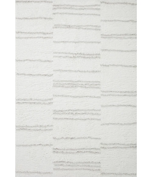 Loloi II Bliss Shag BLS-02 White / Grey 2'-7" x 7'-6" Area Rug
