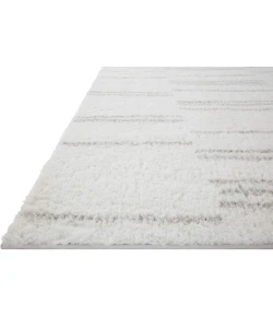 Loloi Bliss Shag BLS-02 White / Grey Area Rug 2 ft. 7 in. X 7 ft. 6 in. Rectangle
