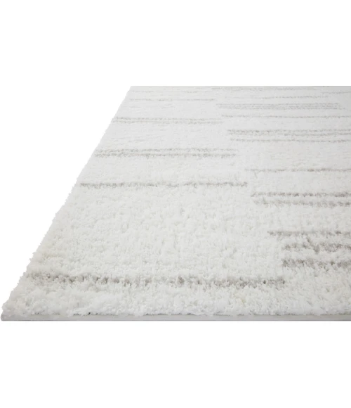 Loloi II Bliss Shag BLS-02 White / Grey 2'-7" x 7'-6" Area Rug