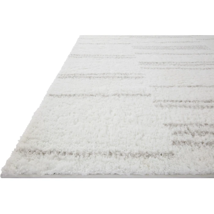 Loloi II Bliss Shag BLS-02 White / Grey 3'11" X 6' Area Rug