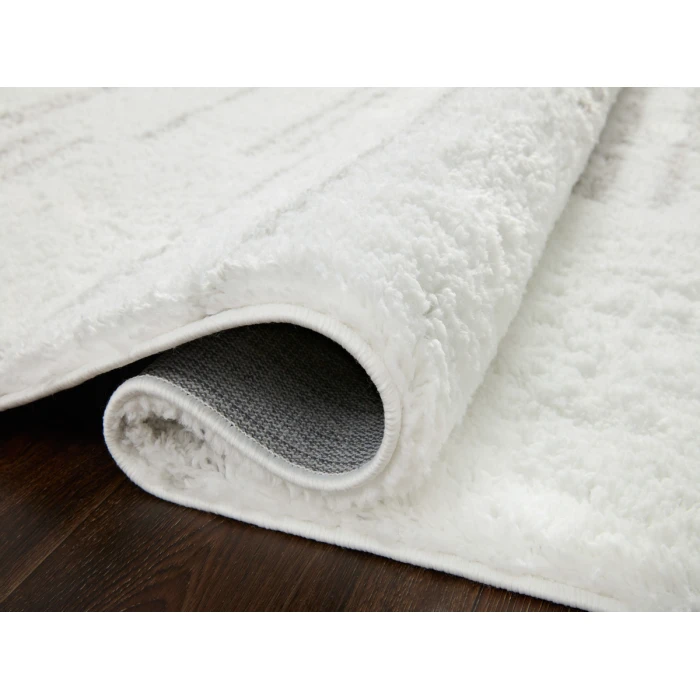 Loloi II Bliss Shag BLS-02 White / Grey 3'11" X 6' Area Rug