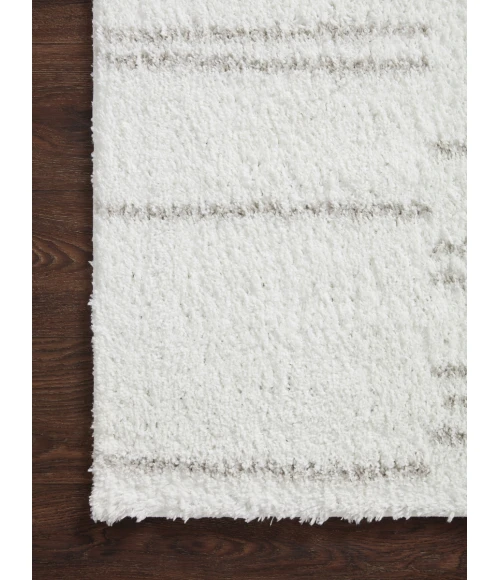 Loloi II Bliss Shag BLS-02 White / Grey 2'-7" x 7'-6" Area Rug