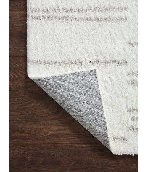 Loloi II Bliss Shag BLS-02 White / Grey 2'-7" x 7'-6" Area Rug